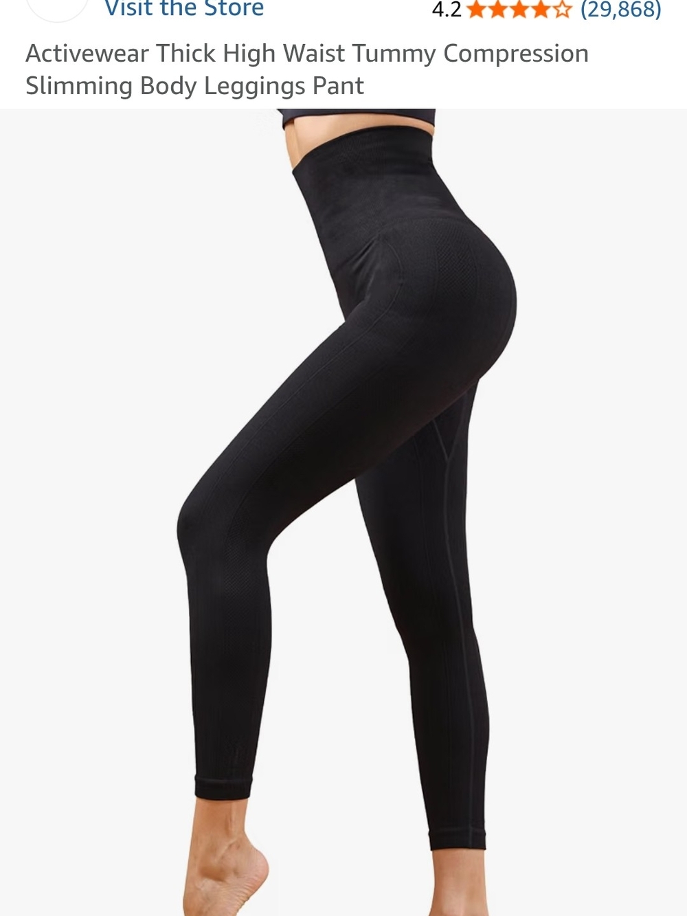 High-Waist Tummy Control Leggings - Black